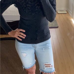 Levi’s destressed jean shorts